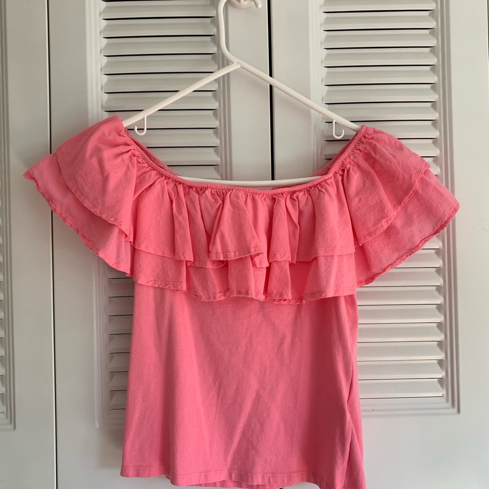 off the shoulder flounce top